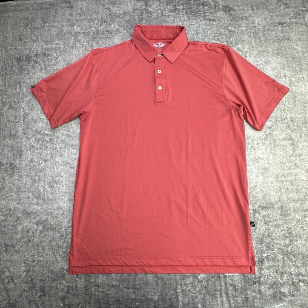 Straight Down Polo Shirt Mens XL Red Performance Golf Lightweight Stretch Casual